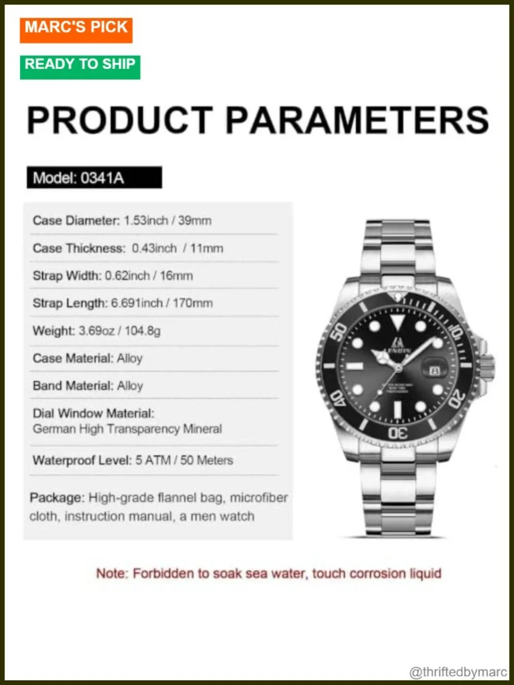 Mens Stainless Steel Analog Quartz Watch with Date Luminous Fashion